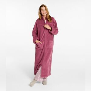 Women's Winter Fleece Robe, Zip-Front